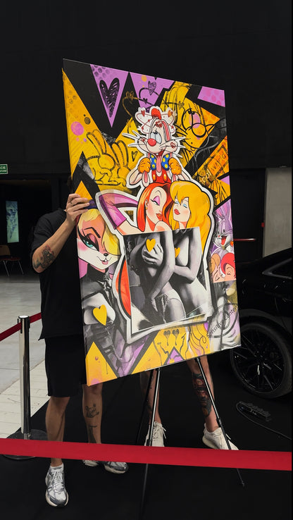 Canvas “Roger Rabbit” (Wood loom framed)