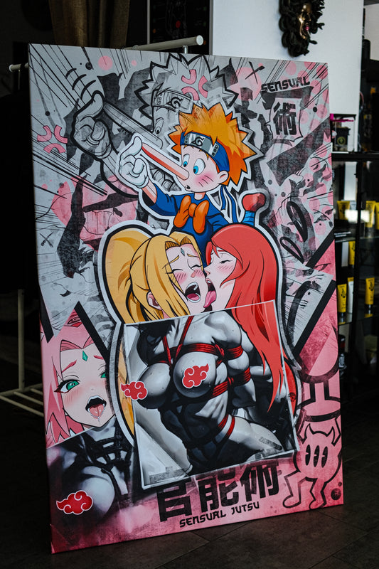 Print on a wooden frame “Sensual Jutsu” | PREORDER